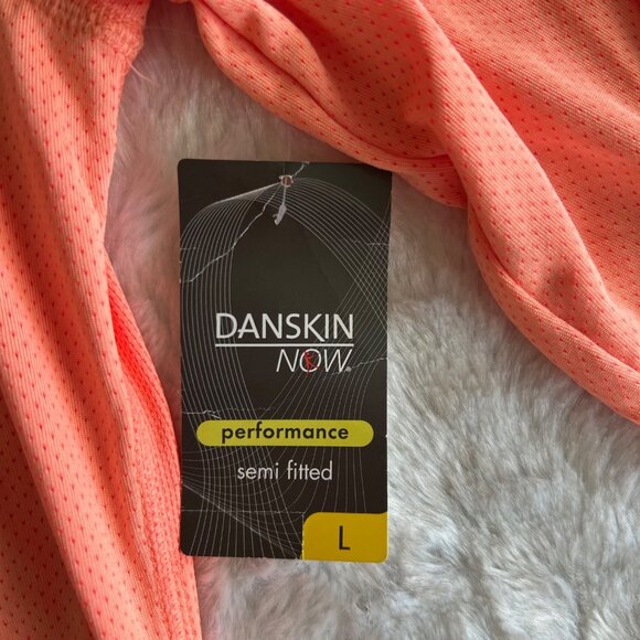 NWT Danskin Now Womens Orange Semi Fitted Athletic Long Sleeve Top Base Layer- L - Picture 2 of 4
